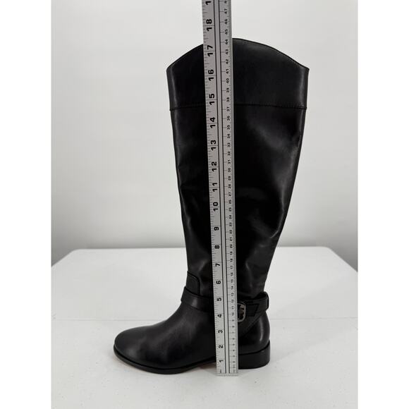 NWT Vince Camuto Ovarlym Black Leather Knee-High Riding Boots Size 6.5 - Picture 11 of 12